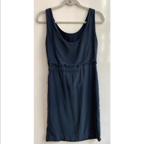 Steven Alan Silk Navy Dress - Picture 2 of 5